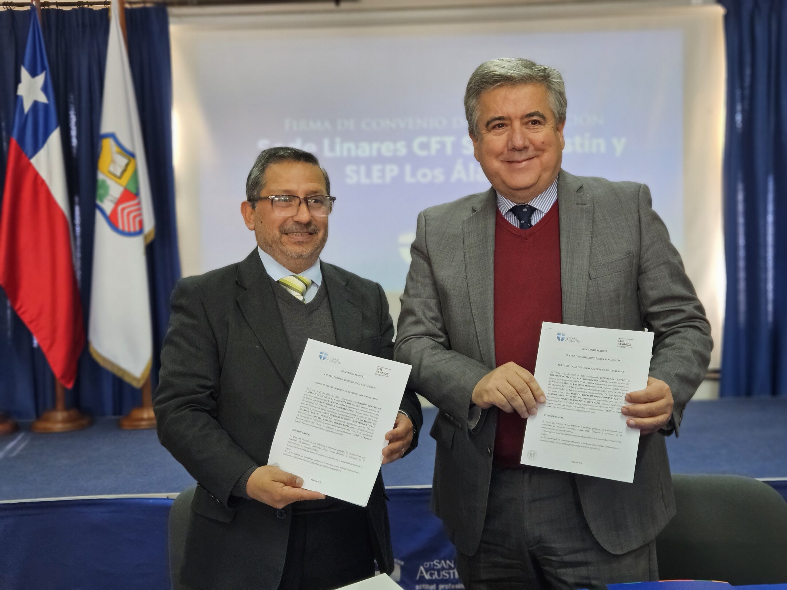 SLEP Los Álamos y CFT San Agustín firman convenio para potenciar educación técnica